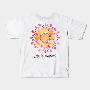 Life is magical mandala design Kids T-Shirt